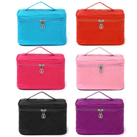 Square Folding Cosmetic Bag Toiletry Travel Makeup Nail Polish Storage Handbag