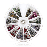 Square Rivet Round Shape Acrylic Nail Art Decoration Wheel