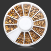 Square Round Gold Flat Rivet Metal DIY Nail Art Decoration Wheel