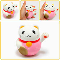 Squishy Jumbo Lucky Cat 10cm Fortune Plutus Cat Slow Rising Gift Collection Decor Toy