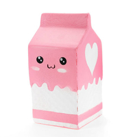 Squishy Pink Milk Box Bottle 12cm Slow Rising Collection Gift Decor Soft Toy