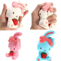 Squishy Simulation Rabbit PU Slow Doll Model Toys 15cm*8cm*7cm Squeeze Soft Relieve Charm Gift