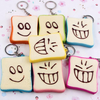 Squishy Slice Toast Toy Happy Faces Mobile Phone Bag Strap Pendant