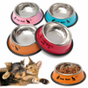 Stainless Steel Dog Feeding Bowl Food Dish Drink Water Bowl Non Slip Cat Puppy Pet Colorful