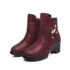 Star Decoration Chunky Heel Warm Fur Ankle Zipper Boots