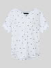 Star Printing 3/4 Sleeve V-Neck Irregular Loose Women Blouses