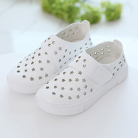 Stars Hollow Out Unisex Hook Loop Flats Casual Kids Shoes