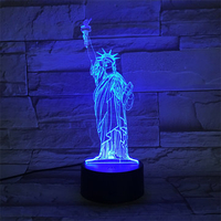 Statue of Liberty 3D LED Lights Colorful Touch Control Night Light Home Decor