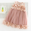 Stereoscopic Petal O-neck Sleeveless Mesh Dress For Kids Girls
