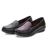 Stitching Color Blocking Flat Leather Soft Loafers For Women