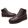Stitching High Top Lace Up Pure Color Ankle Work Boots