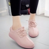 Stitching Pure Color Lace Up Casual Light Pure Color Shoes