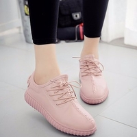 Stitching Pure Color Lace Up Casual Light Pure Color Shoes