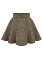 Street A-Line Back Zipper Pleated Woolen Skirt