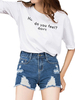 Street High Waist Ripped Hole Tassel Women Casual Denim Shorts