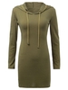 Street Metallic Chain Long Sleeve Solid Hooded Bodycon Dress
