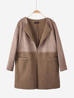 Street Patchwork Long Sleeve Loose Women Cardigan Coat