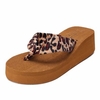 Stripe Ball Dot Leopard Clip Toe Platform Beach Flip Flops Slippers