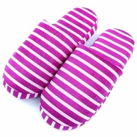Stripe Color Match Flat Indoor Home Casual Spring Slippers For Women