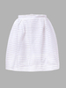 Stripe High Waist Mesh Hollow Pleated Skirt