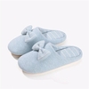 Stripe Home Indoor Bowknot Flat Slip On Warm Winter Slippers