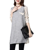 Stripe Patchwork Pocket Long Sleeve Women Casual Mini Dress