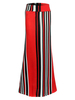 Striped Multicolor Printed High Waist Loose Hem Women Skirts