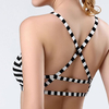 Striped Straps Camisole Sexy Criss Breathable Vest T-shirt Bra For Women