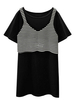 Striped Vest Tank Two Pieces Women Short Sleeve Mini Dress
