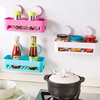 Strong Double Sucker Shelf Suction Cup Bathroom Toilet Rack Kitchen Debris Frame