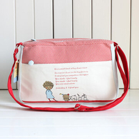 Student Canvas Cartoon Crossbody Bag Shoulder Bag Animals Messenger Bag