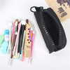 Students Canvas Durable Pencil Case Casual Big Zipper Pen Pouch Storage Bag