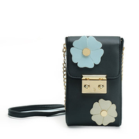 Stylish 5.5inch Phone Bag Flower Pattern Chain Crossbody Bag