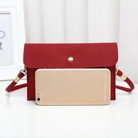 Stylish 6.5inch Phone Bag Pure Color Shoulder Bag Cluth Crossbody Bag
