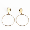 Stylish Big Hollow Circle Metal Tassel Simple Drop Earrings