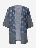 Stylish Floral Shawl Short Sleeve Loose Women Cardigan Jacket