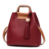 Stylish PU Leather Handbag Bucket Bag Shoulder Bags Crossbody Bags For Women
