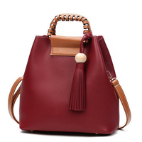 Stylish PU Leather Handbag Bucket Bag Shoulder Bags Crossbody Bags For Women
