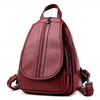 Stylish PU Leather Pure Color Chest Bag Crossbody Bag Shoulder Bag Backpack