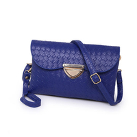 Stylish Weave Pure Color PU Leather Crossbody Bag Shoulder Bags Clutch Bag Phone Bag