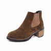 Suede Ankle Pure Color Square Heel Slip On Boots For Women