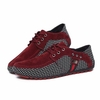 Suede Color Match Flat Lace Up Oxford Button Loafers For Men