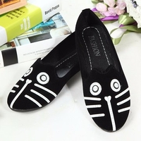 Suede Cute Cat And Dog Cartonn Flat Shoes