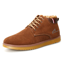 Suede Fur Lining Ankle High Top Casual Warm Lace Up Boots