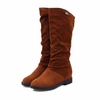 Suede Mid Claf Pure Color Metal Heel Increasing Fur Lining Boots