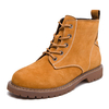 Suede Pure Color Lace Up Short Flat Boots For Women