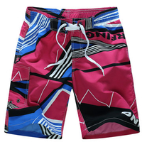 Summer Beach Printing Quick-drying Losse Polyester Plus Size Board Shorts For Men