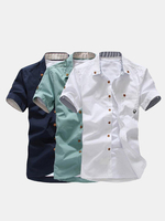 Summer Casual Business Luxury Stylish Slim Fit Short Sleeve Dress Shirts for Men