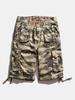 Summer Casual Camouflage Multi-Pocket Cotton Loose Fit Plus Size Cargo Shorts For Men