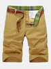 Summer Casual Cotton Big Size Knee Length Solid Color Cargo Shorts For Men
